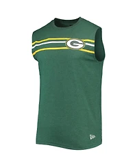 Men's New Era Green Green Bay Packers Brushed Sleeveless Tank Top