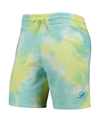 Men's New Era White Miami Dolphins Tie-Dye Shorts