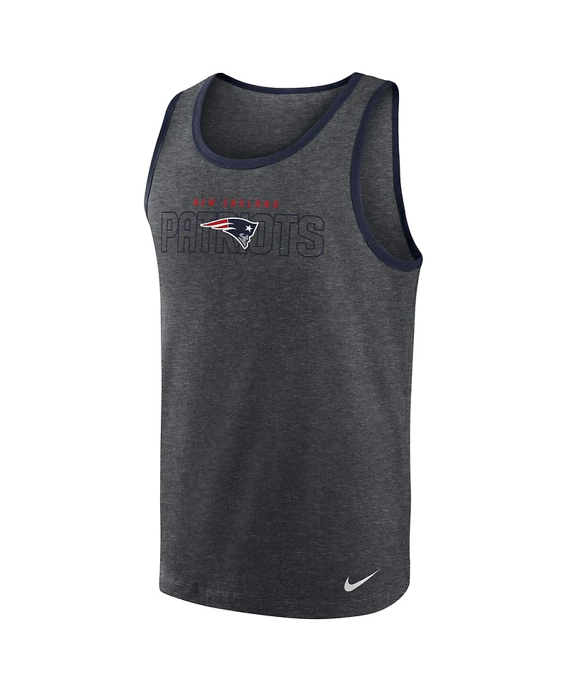 Men's Nike Heathered Charcoal New England Patriots Tri-Blend Tank Top