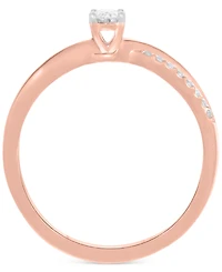 Diamond Oval-Cut Swirl Solitaire Engagement Ring (1/4 ct. tw) in 14k White, Yellow or Rose Gold