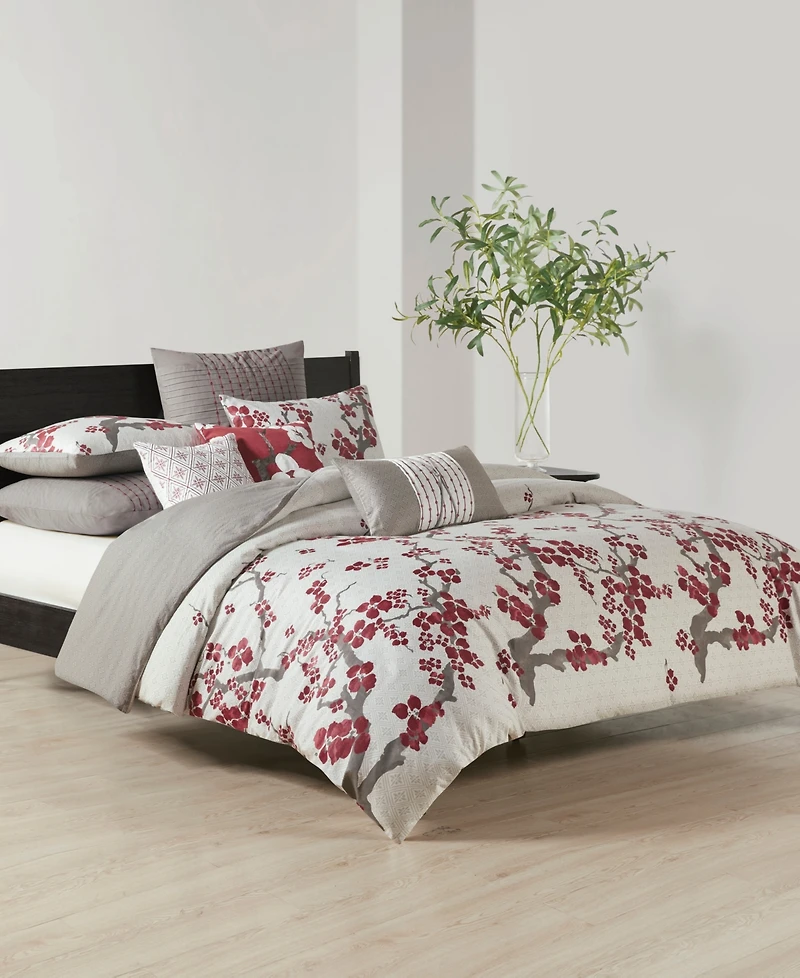 N Natori Cherry Blossom 3-Pc. Duvet Cover Set