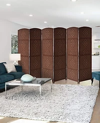 Sorbus Extra Wide - Diamond Weave Fiber Room Divider 6 Panel Espresso