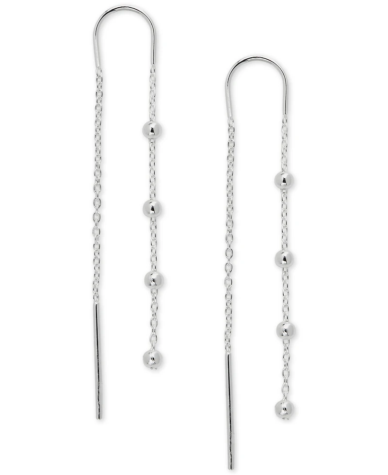 Giani Bernini Polished Ball Chain Threader Drop Earrings in 18k Gold-Plated Sterling Silver, Created for Macy's (Also in Sterling Silver)