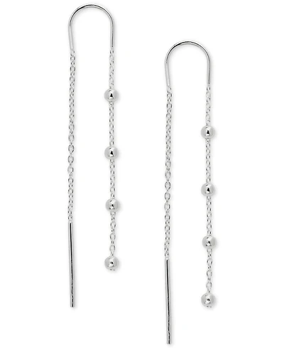 Giani Bernini Polished Ball Chain Threader Drop Earrings in 18k Gold-Plated Sterling Silver, Created for Macy's (Also in Sterling Silver)