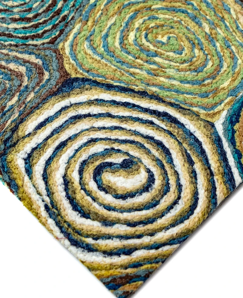 Liora Manne' Visions Iii Giant Swirls 2'3" x 8' Runner Outdoor Area Rug