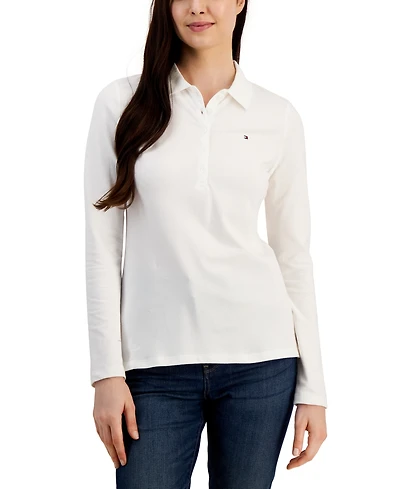 Tommy Hilfiger Women's Logo Long-Sleeve Polo Shirt