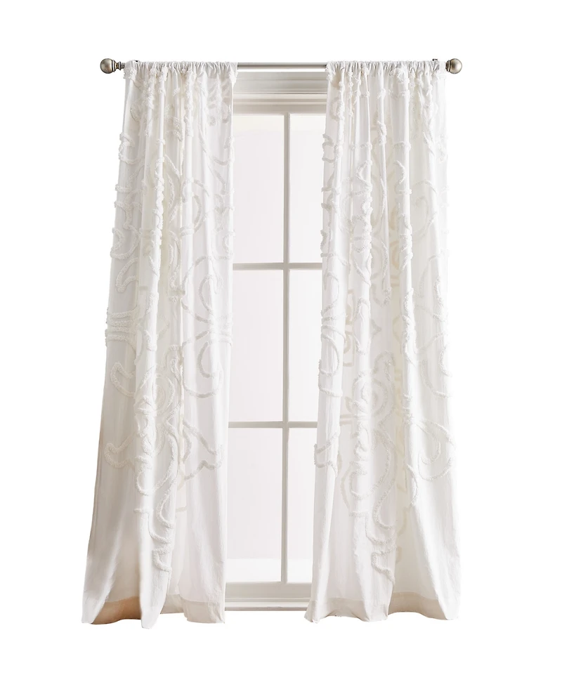Peri Home Gates Tufted Chenille Pole Top 2-Piece Curtain Panel Set