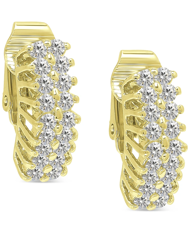 Giani Bernini Cubic Zirconia Clip-On Hoop Earrings, Created for Macy's