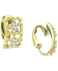 Giani Bernini Cubic Zirconia Open Rectangle Clip-On Stud Earrings in 18k Gold-Plated Sterling Silver, Created for Macy's