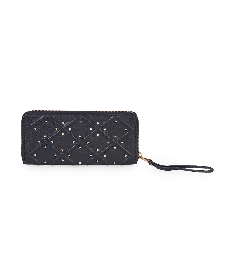 Lodis Women's Aria Accordian Zip Around Wallet with Studs