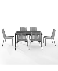 Fenton 7 Piece Outdoor Wicker Metal Dining Set