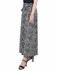 Ny Collection Petite Printed Maxi Skirt with Sash Waist Tie