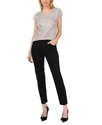 Vince Camuto Women's Sequined Dolman Sleeve V-Neck Blouse