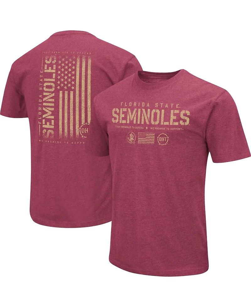 Men's Colosseum Garnet Florida State Seminoles Oht Military-Inspired Appreciation Flag 2.0 T-shirt