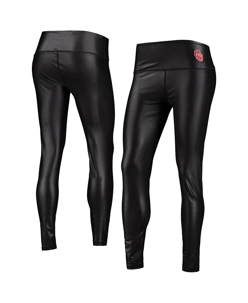 Women's ZooZatz Black Oklahoma Sooners Shine Liquid Leggings