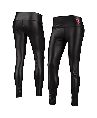 Women's ZooZatz Black Oklahoma Sooners Shine Liquid Leggings