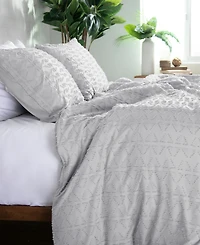 Southshore Fine Linens Dhara 3 Piece Textured Duvet Cover Set, Full/Queen