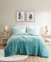 Intelligent Design Brielle Ombre Shaggy Faux Fur -Pc. Comforter Set