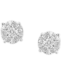 Effy Diamond Cluster Stud Earrings (1/2 ct. t.w.) in 14k White Gold