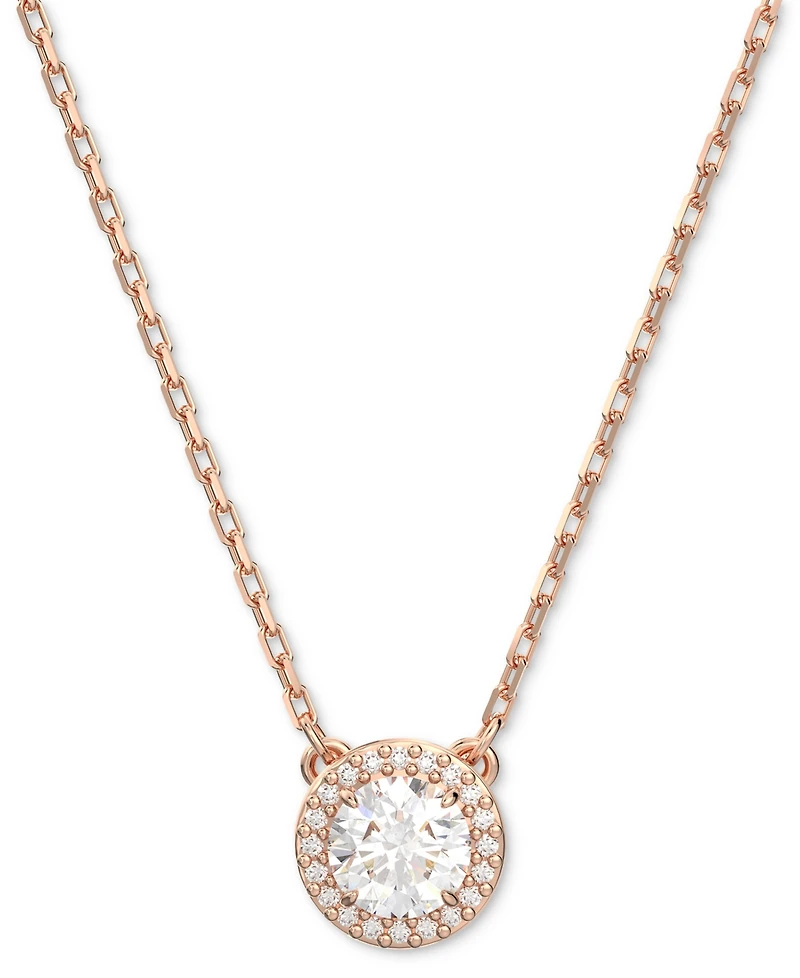 Swarovski Rose Gold-Tone Constella Crystal Pendant Necklace, 14-7/8" + 3" extender