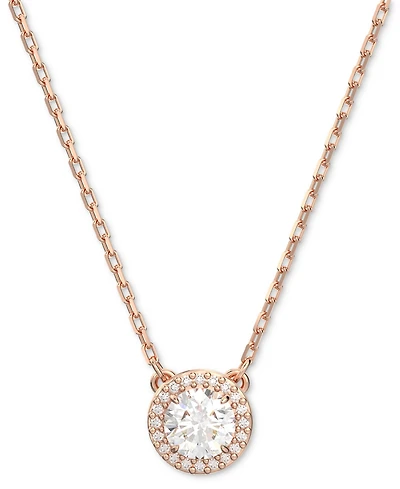 Swarovski Rose Gold-Tone Constella Crystal Pendant Necklace, 14-7/8" + 3" extender