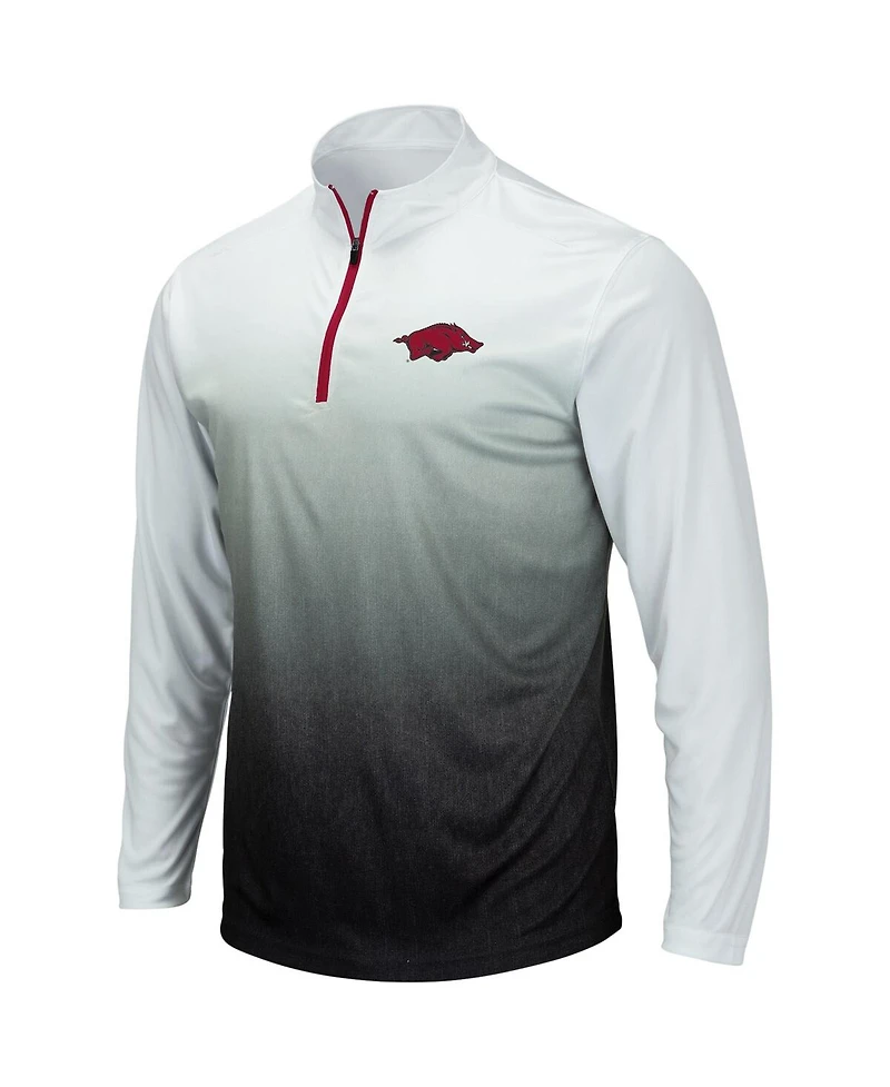 Men's Colosseum Gray Arkansas Razorbacks Magic Team Logo Quarter-Zip Jacket
