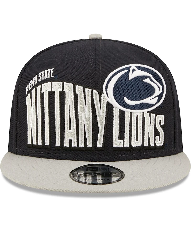 Men's New Era Navy Penn State Nittany Lions Two-Tone Vintage-Like Wave 9FIFTY Snapback Hat