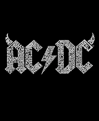 Women's V-neck Word Art Acdc Song Titles T-shirt