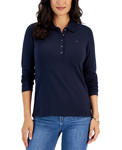 Tommy Hilfiger Women's Logo Long-Sleeve Polo Shirt