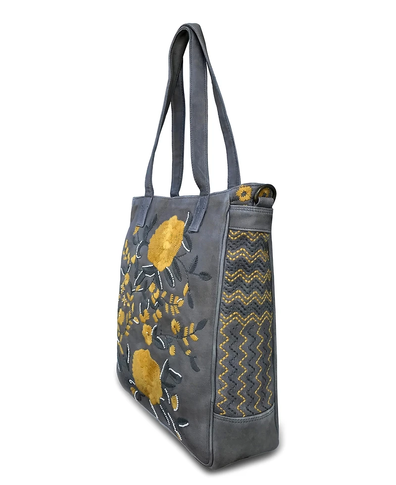 Old Trend Women's Flora Soul Hand-Embroidery Tote Bag