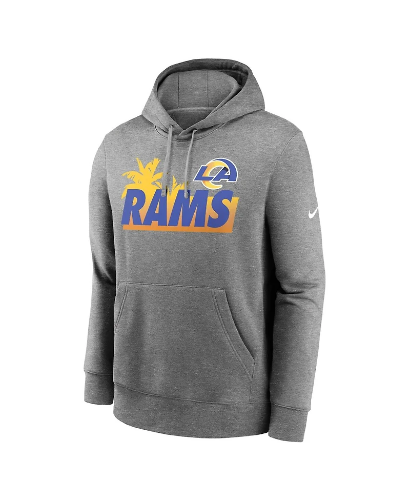 Men's Nike Heathered Gray Los Angeles Rams Local Pullover Hoodie