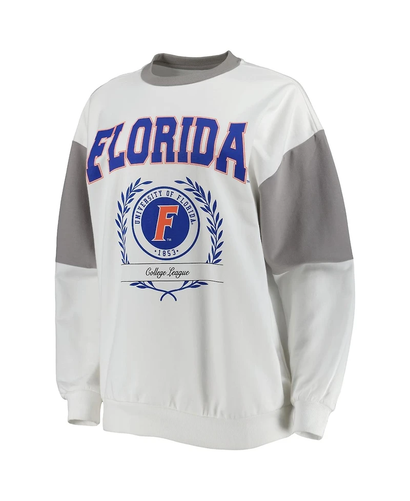 Women's Gameday Couture Gray Florida Gators It's A Vibe Dolman Pullover Sweatshirt