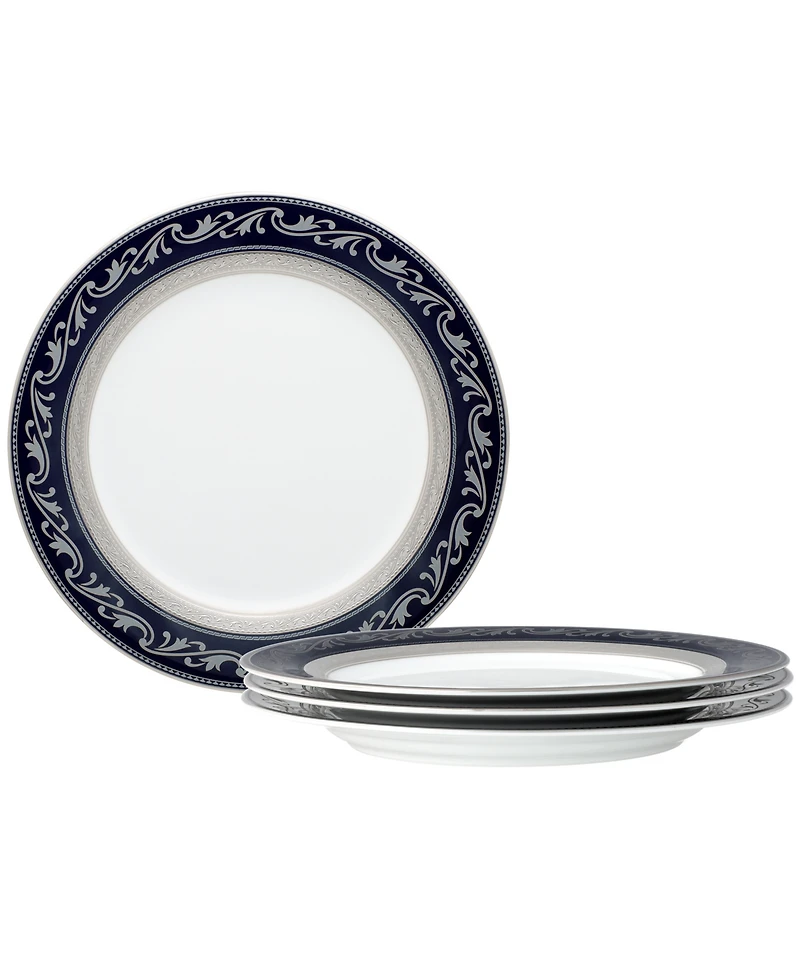 Noritake Crestwood Cobalt Platinum Set of 4 Accent Plates, Service For 4