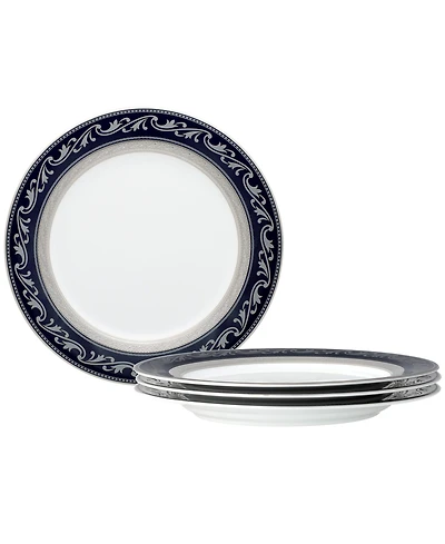 Noritake Crestwood Cobalt Platinum Set of 4 Accent Plates, Service For 4