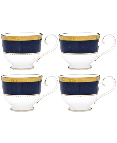Noritake Odessa Cobalt Gold Set of 4 Cups, Service For 4