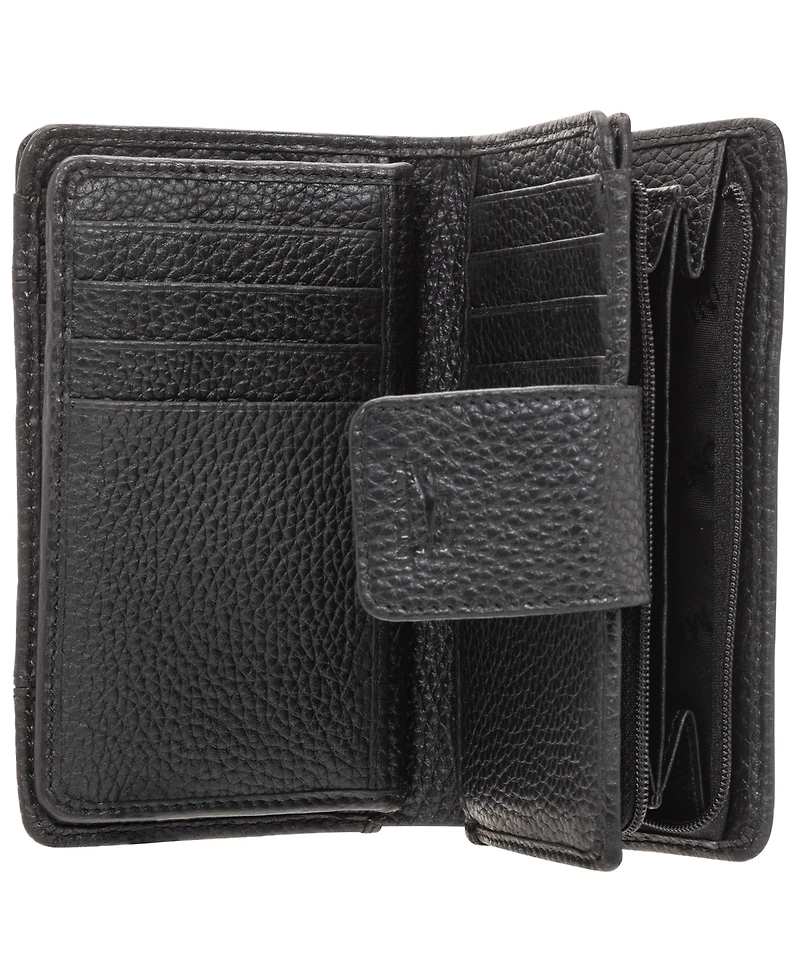 Mancini Women's Pebbled Collection Rfid Secure Clutch Wallet