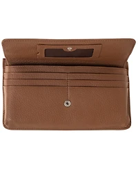 Mancini Women's Pebbled Collection Rfid Secure Crossbody Wallet