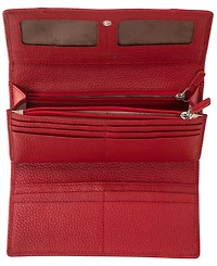 Mancini Women's Pebbled Collection Rfid Secure Trifold Wallet