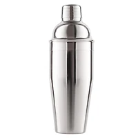 Cocktail Shaker with Built-in Strainer For Bartending & Homebars (24oz) - Silver