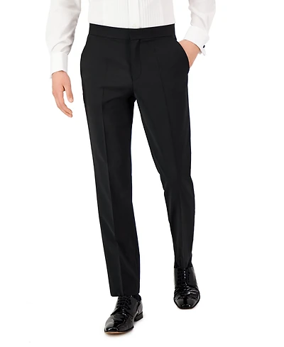 Hugo by Boss Men Unfinished Hem Modern-Fit Wool Blend Super Flex Stretch Tuxedo Pant
