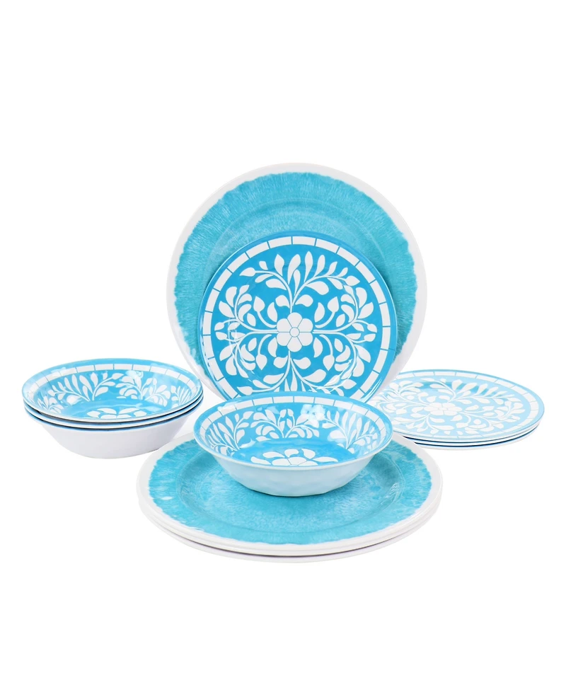 Elama Rebecca Melamine 12 Pc. Dinnerware Set, Service for 4