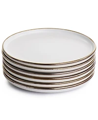 Elama Alejandro Gold-Tone Salad Plates, Set of 6