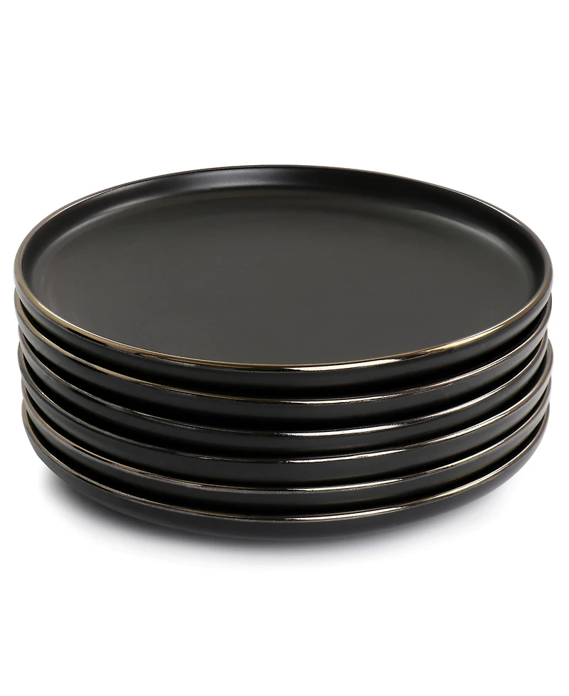 Elama Mateo Gold-Tone Salad Plates, Set of 6