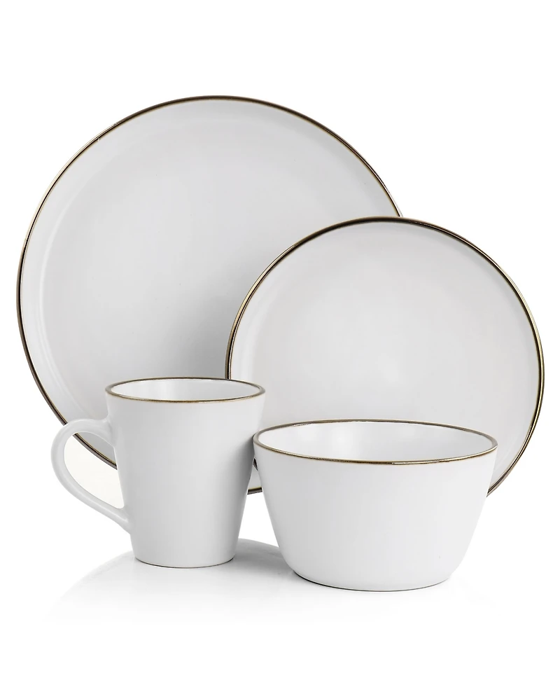 Elama Alejandro Gold-Tone 16 Pc. Dinnerware Set, Service for 4