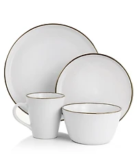 Elama Alejandro Gold-Tone 16 Pc. Dinnerware Set, Service for 4