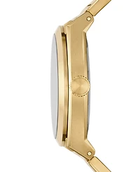 Fossil Men's Everett Three-Hand Date Gold-Tone Stainless Steel Bracelet Watch, 42mm