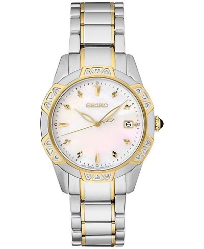 Seiko Women's Diamond (1/6 ct. t.w.) Two Tone Stainless Steel Bracelet Watch 33mm