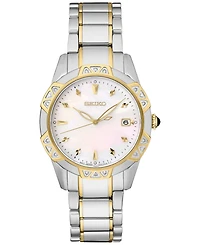 Seiko Women's Diamond (1/6 ct. t.w.) Two Tone Stainless Steel Bracelet Watch 33mm