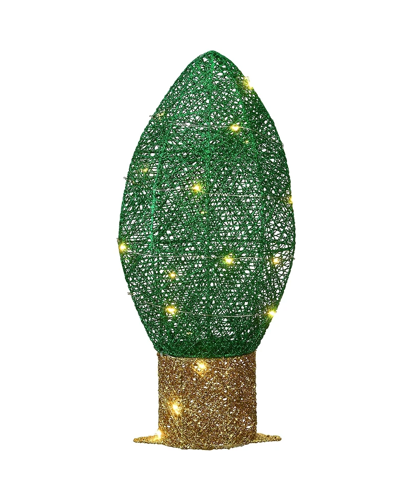 National Tree Company 20" Pre-Lit Green Christmas Light Bulb Decoration