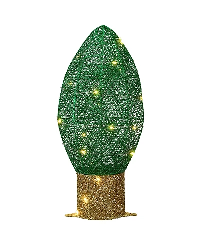 National Tree Company 20" Pre-Lit Green Christmas Light Bulb Decoration